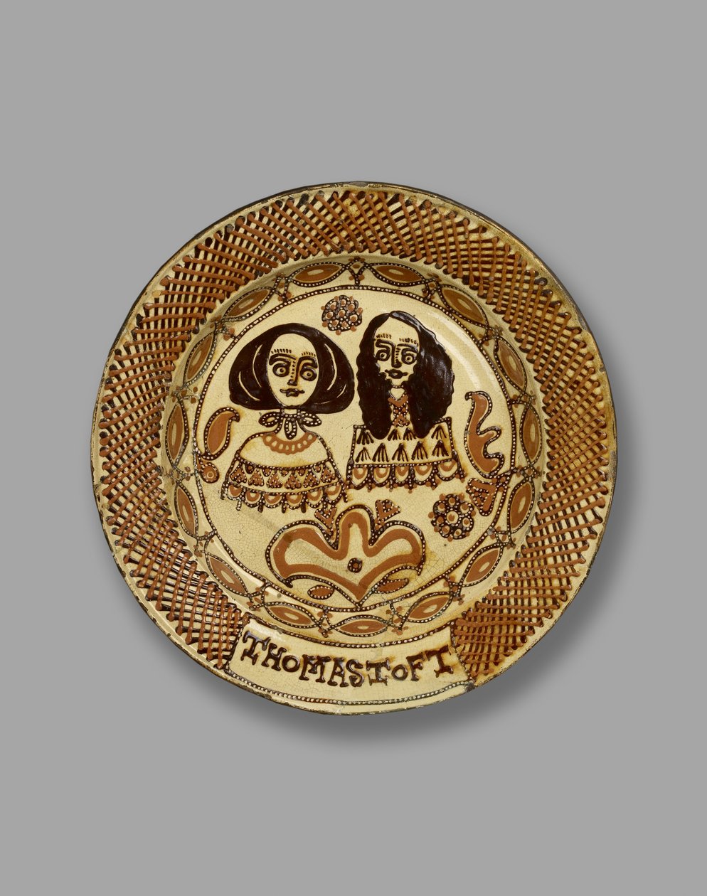 Plat de Toft, faïence de Staffordshire, vers 1670 - Thomas Toft