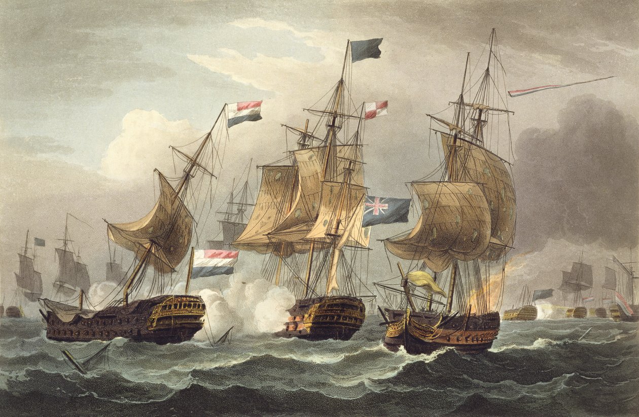 Action au large de Camperdown, 11 octobre 1797, gravée par Thomas Sutherland pour 