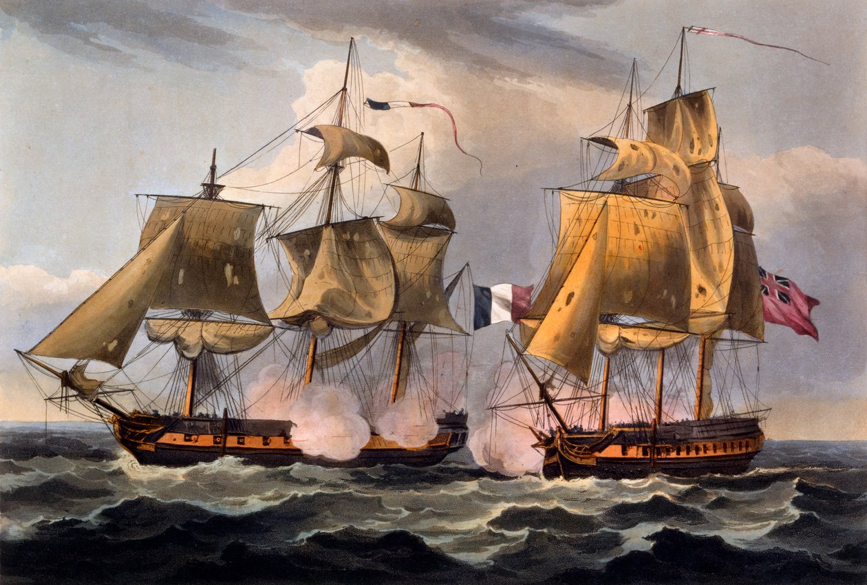 Capture de Castor, gravure réalisée par Thomas Sutherland, de 