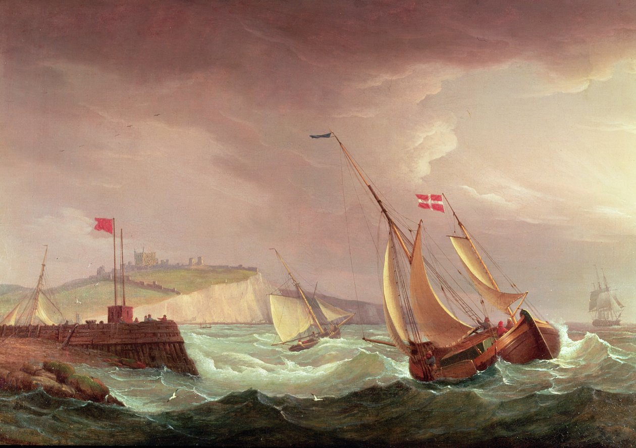 Navires au large de Douvres - Thomas Whitcombe