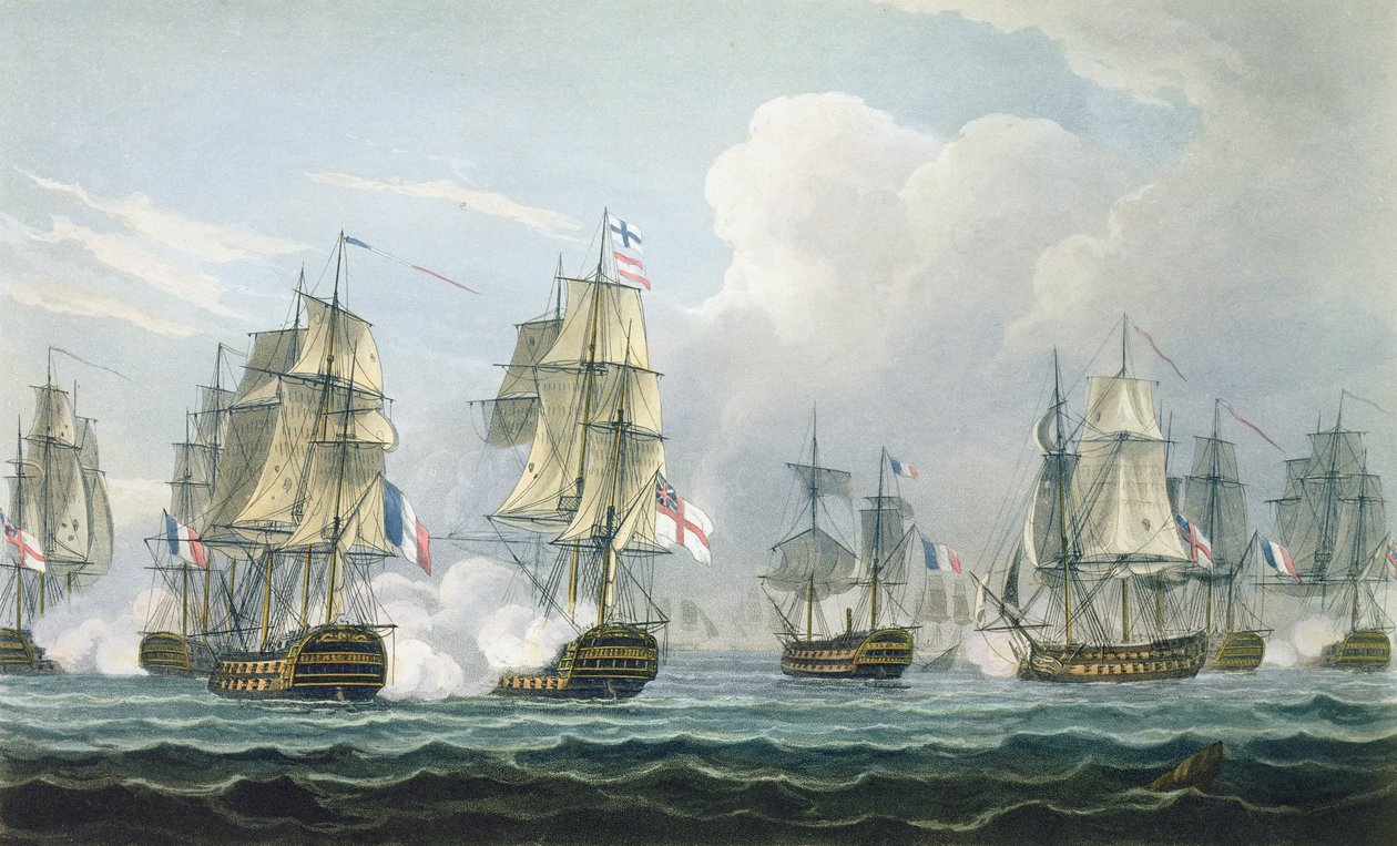 Action de Sir Richard Strachan après la Bataille de Trafalgar le 5 novembre 1805, gravée par T. Sutherland pour 