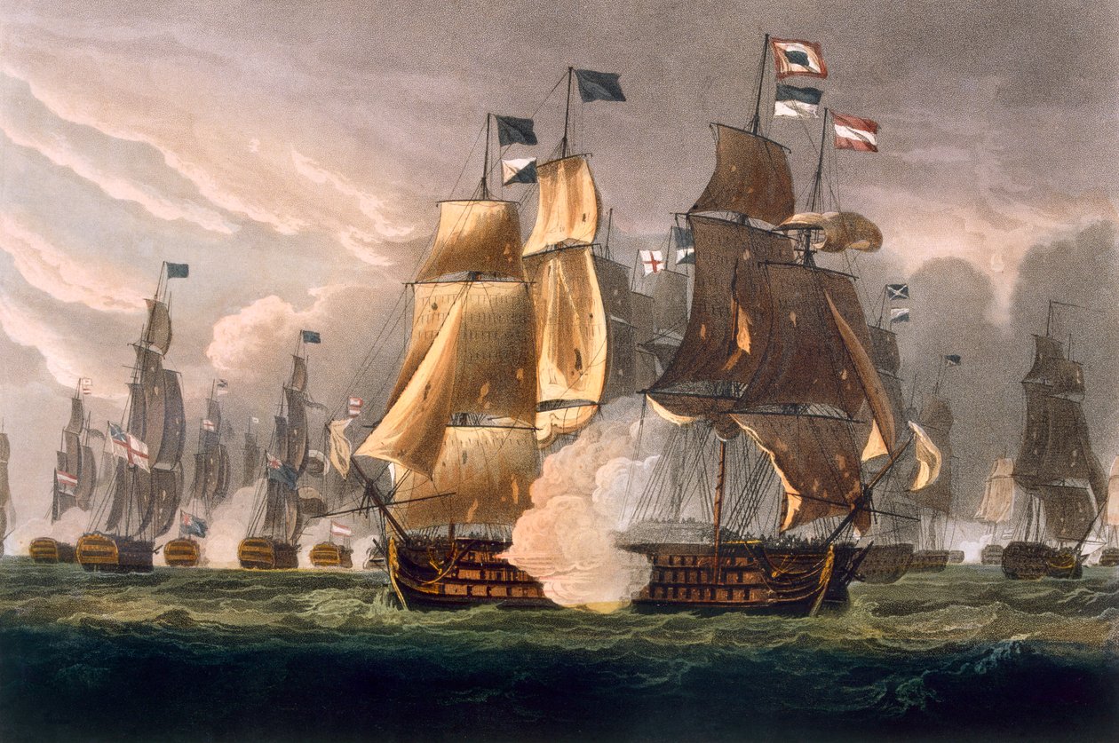 La bataille du cap Saint-Vincent, 14 février 1797, gravée par J. Baily pour 