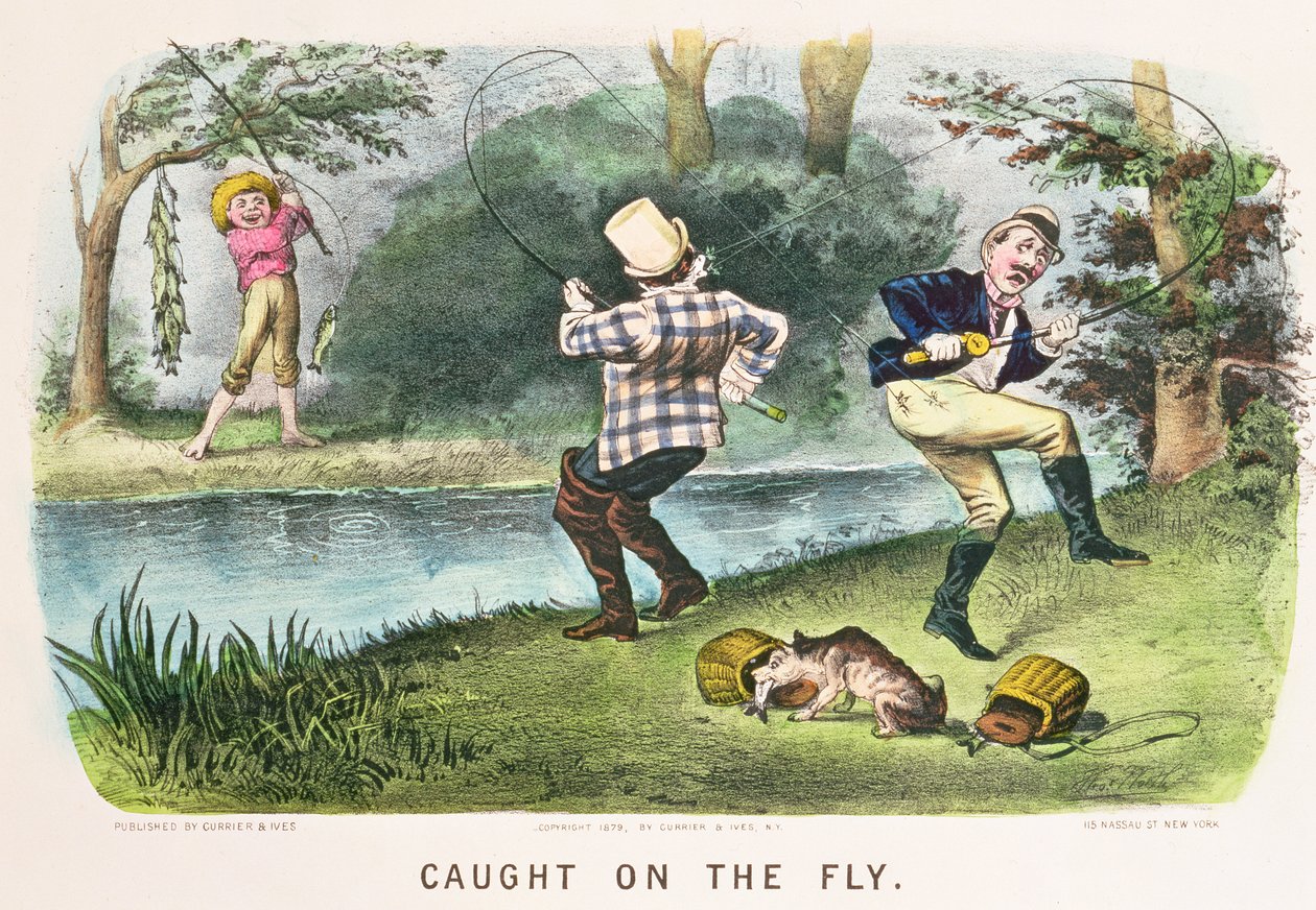 Attrapé au vol, publié par Currier and Ives, New York, 1879 - Thomas Worth
