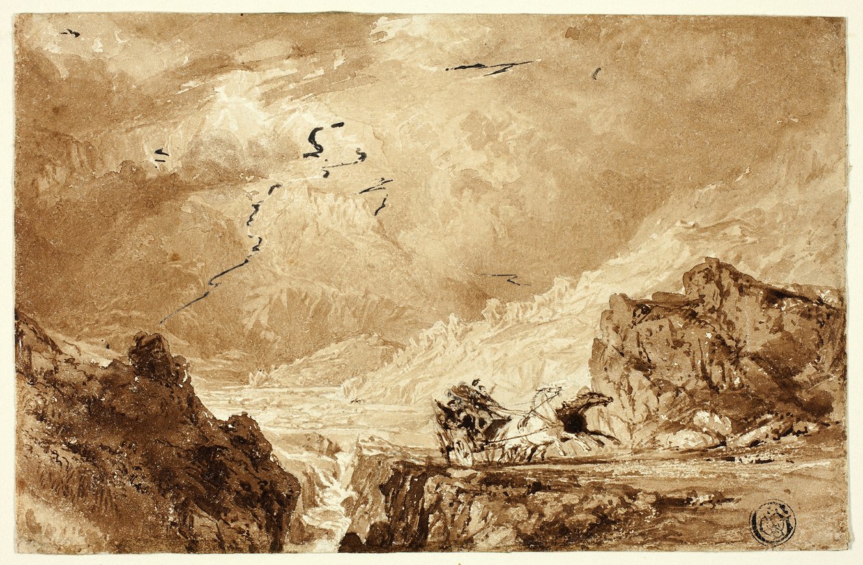 La Diligence dans les Alpes - Thomas Allom