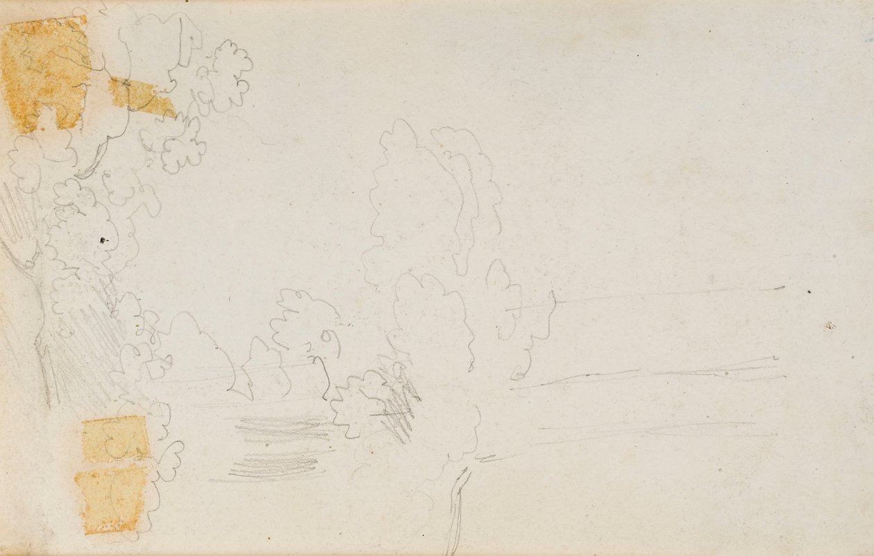 Un paysage et des arbres (verso) - Thomas Baxter