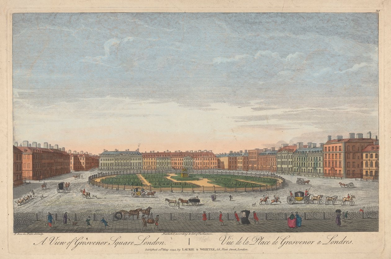 Vue de Grosvenor Square, Londres - Thomas Bowles