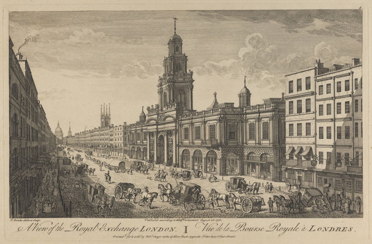 Vue de la Bourse Royale de Londres, 1751 - Thomas Bowles