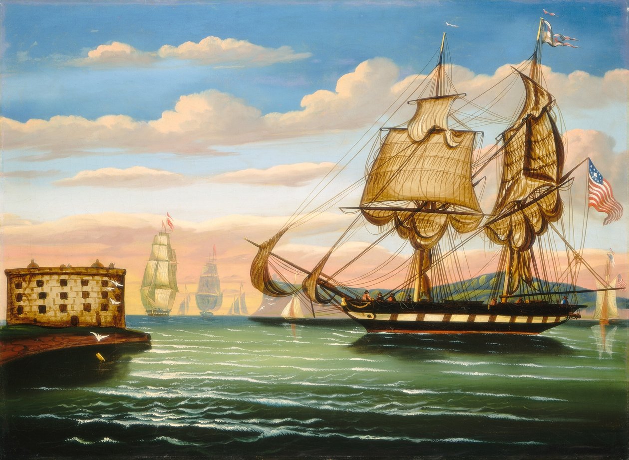 Baie de New York, coucher de soleil - Thomas Chambers
