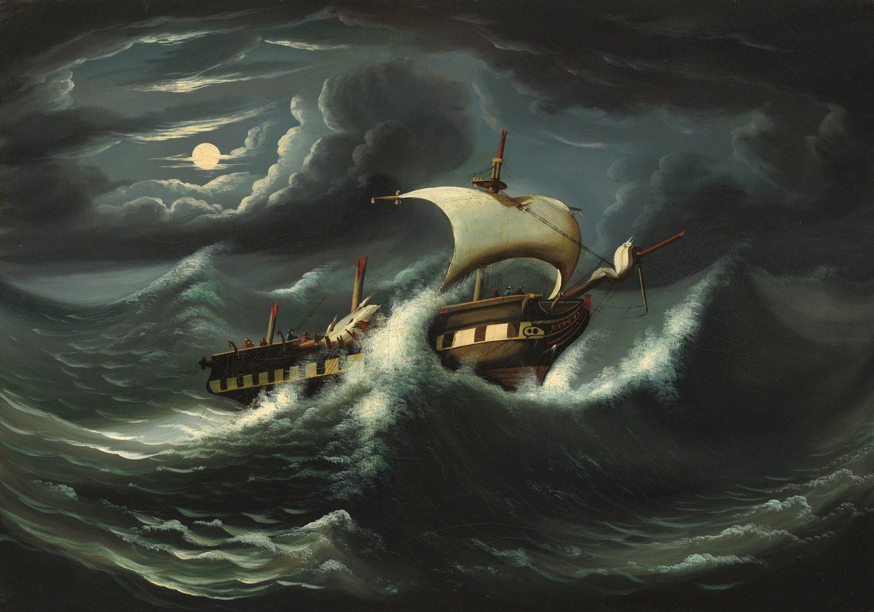 Frégate secouée par la tempête - Thomas Chambers