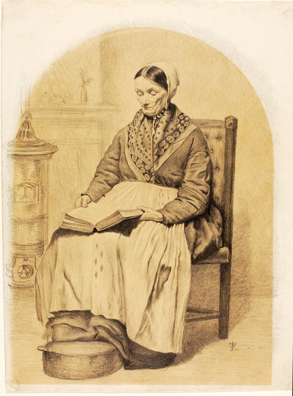 (Femme assise, lisant) - Thomas Charles Farrer