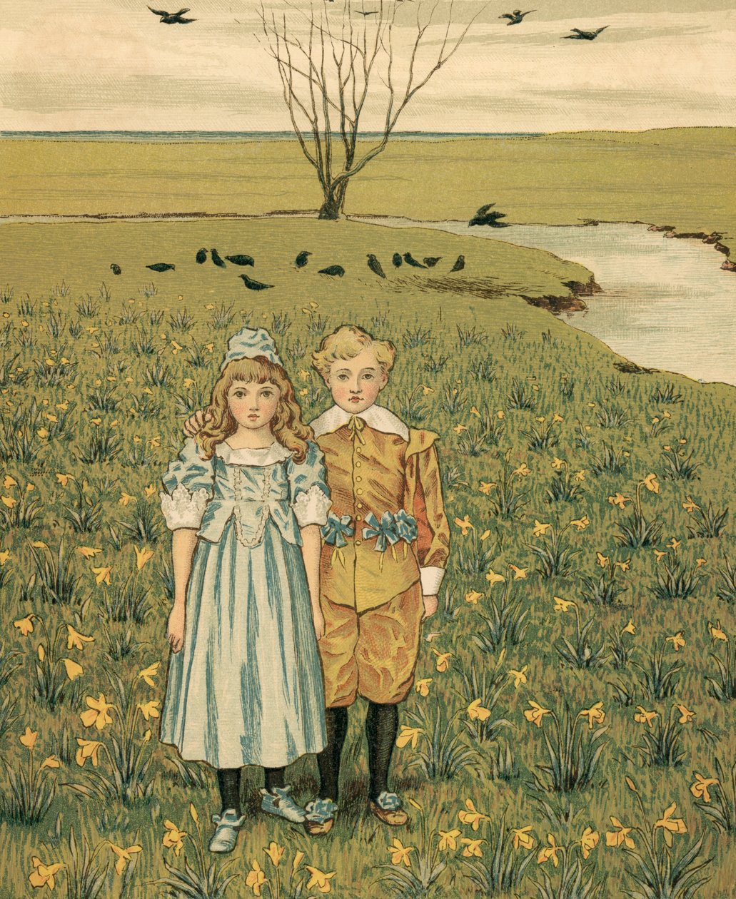 Vie domestique : Enfants dans un pré - Thomas Crane