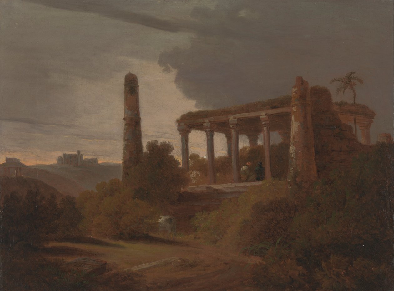 Paysage indien avec ruines de temple - Thomas Daniell