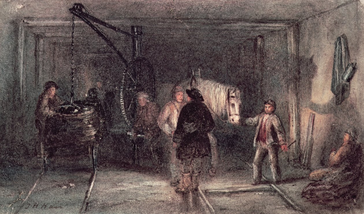 Poneys de mine et chariot - Thomas H. Hair