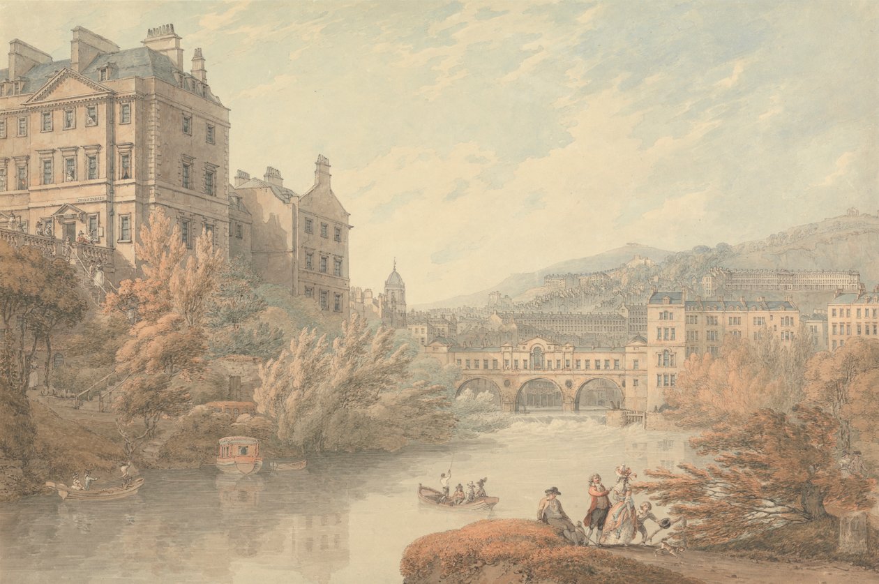 Vue de Bath depuis Spring Gardens - Thomas Hearne