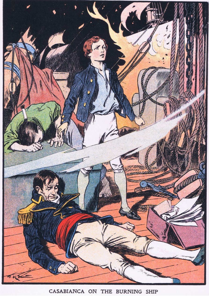 Casabianca (lithographie couleur) - Thomas Heath Robinson