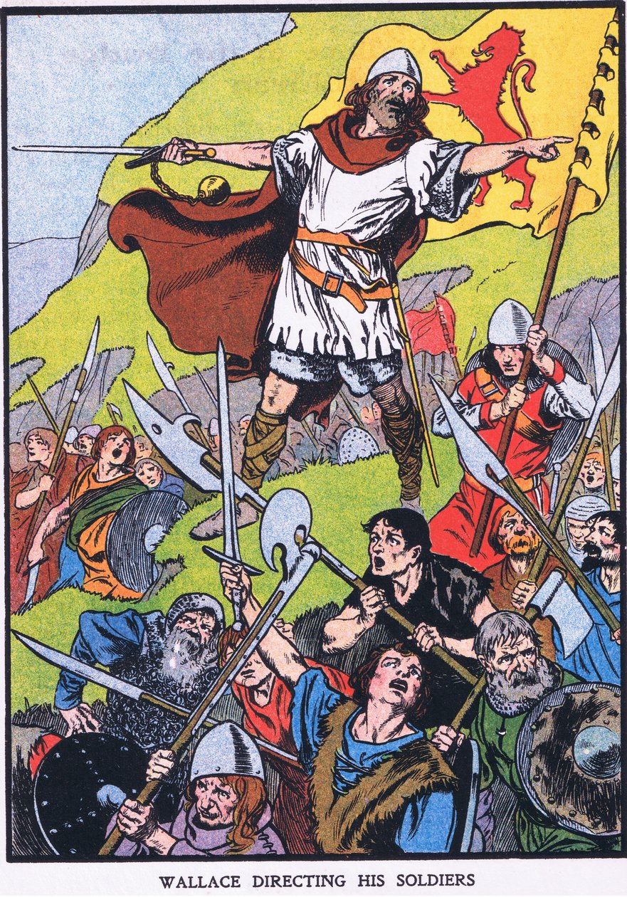 Wallace dirigeant ses soldats (lithographie couleur) - Thomas Heath Robinson