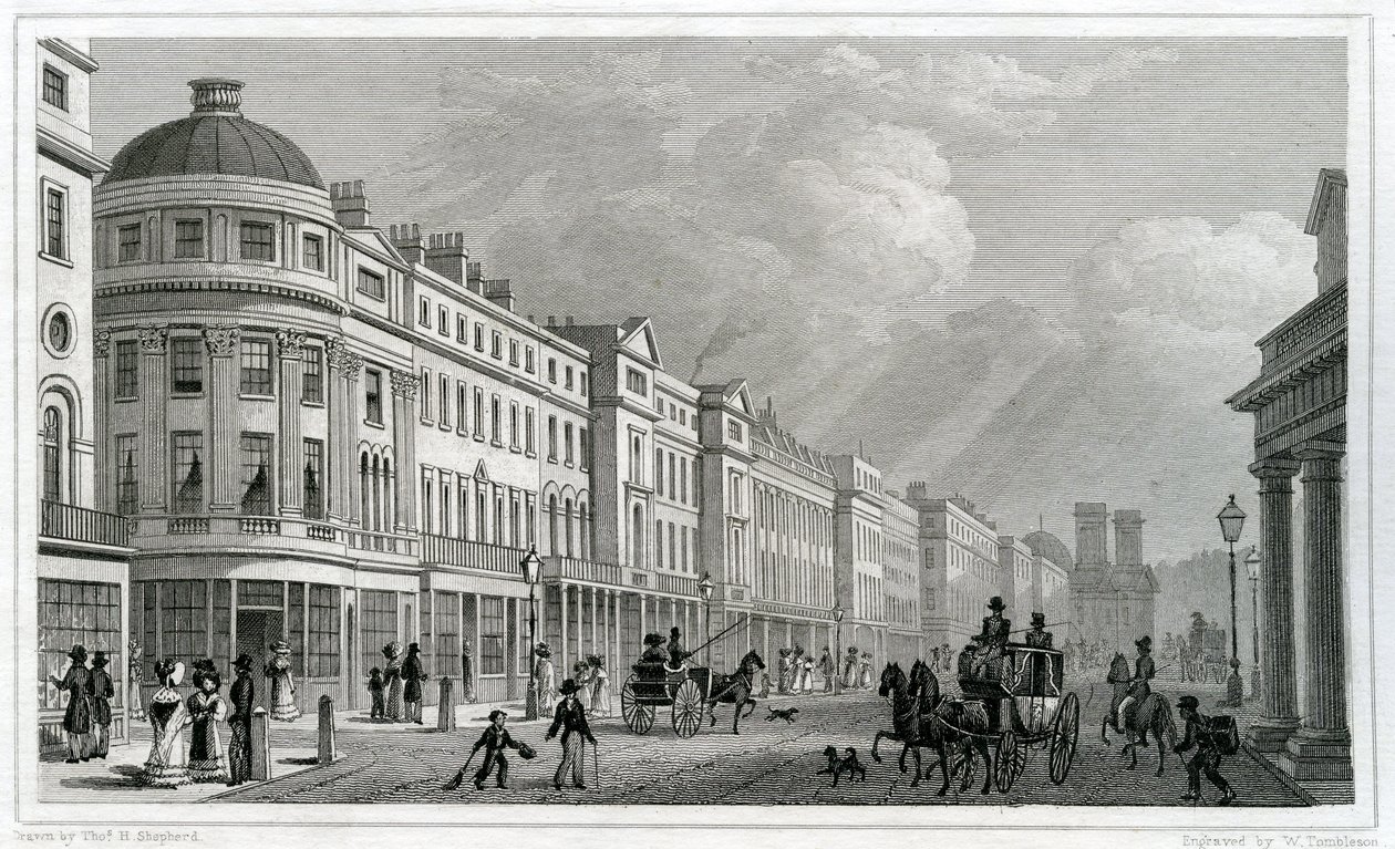 Regent Street, Londres, depuis le Quadrant - Thomas Hosmer Shepherd