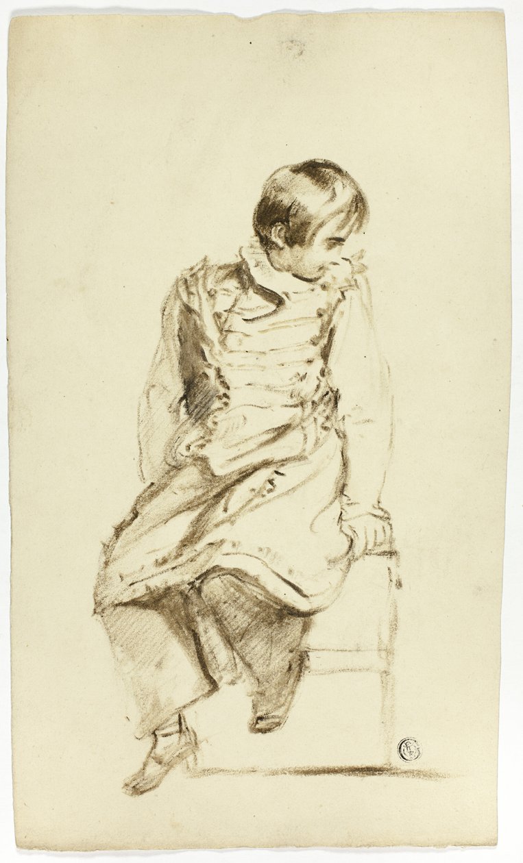 Garçon assis, regardant de côté - Thomas Jones Barker