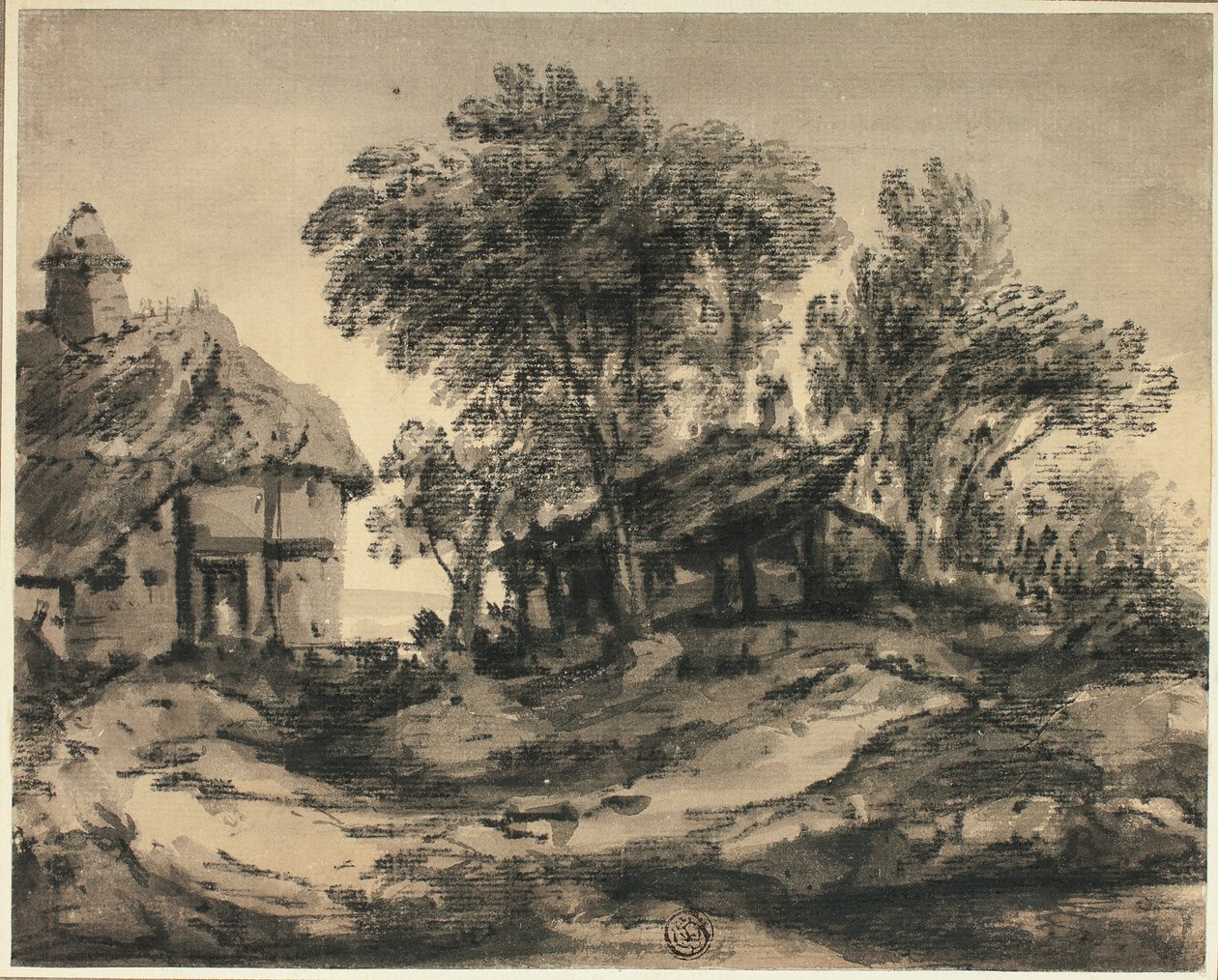 Cabanes près de la mer - Thomas Monro