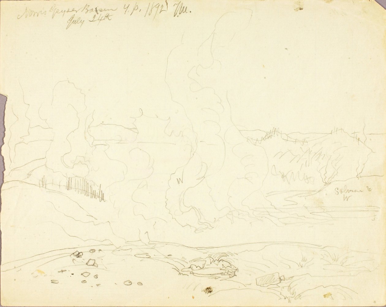 Bassin du geyser Norris, parc de Yellowstone - Thomas Moran