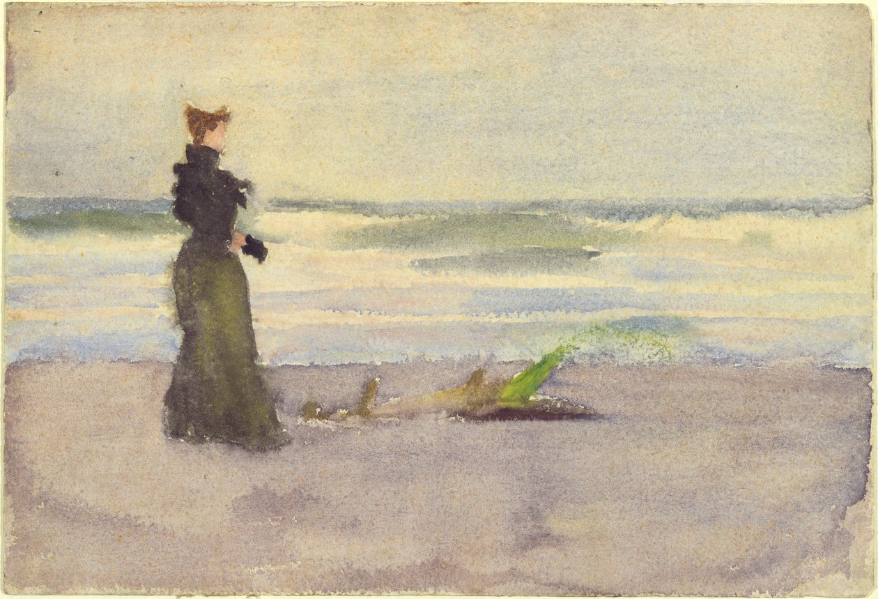 Femme sur la plage - Thomas Pollock Anshutz