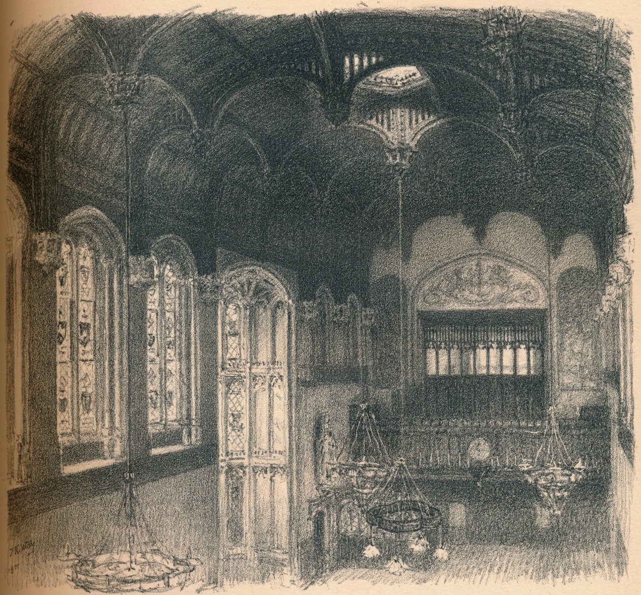 Intérieur de Crosby Hall, 1902 - Thomas Robert Way