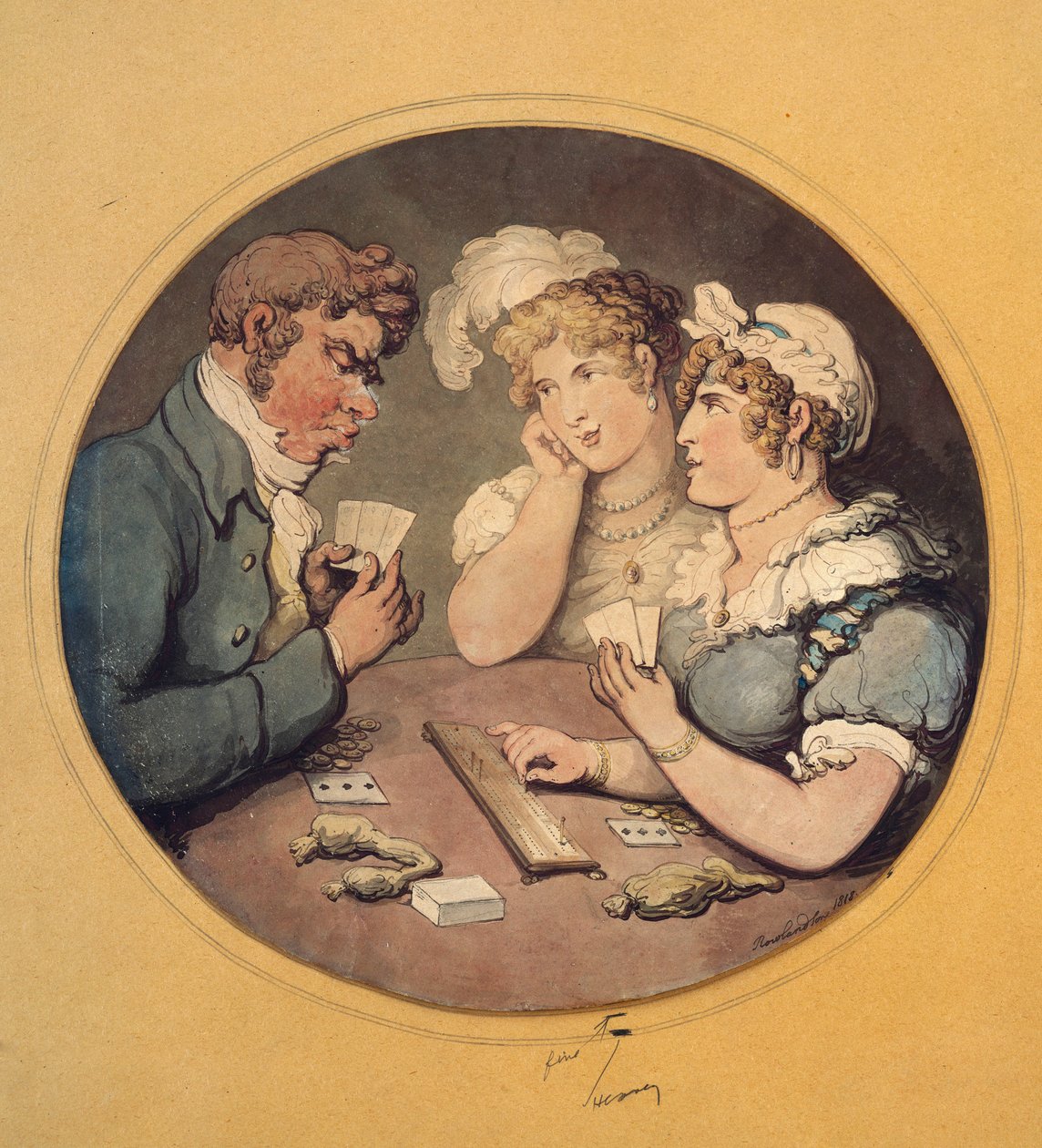 Une partie de cribbage, 1818 - Thomas Rowlandson