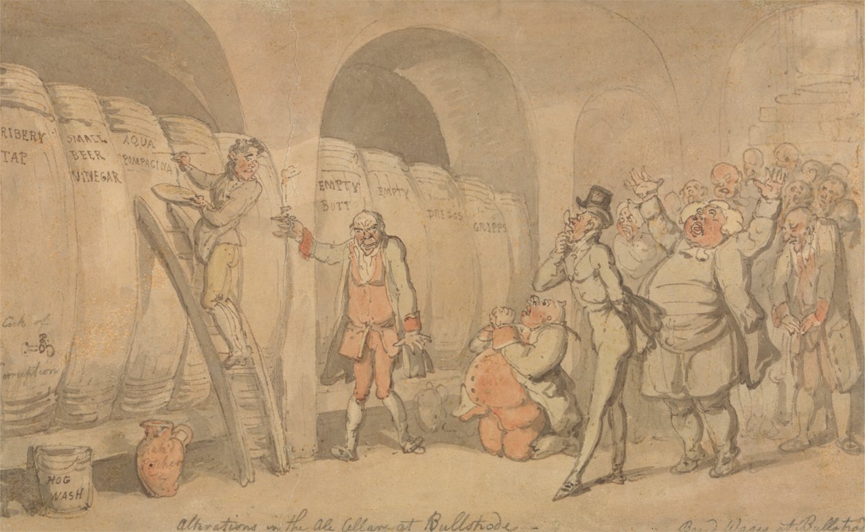 Modifications dans la cave à bière à Bullstrode - Thomas Rowlandson