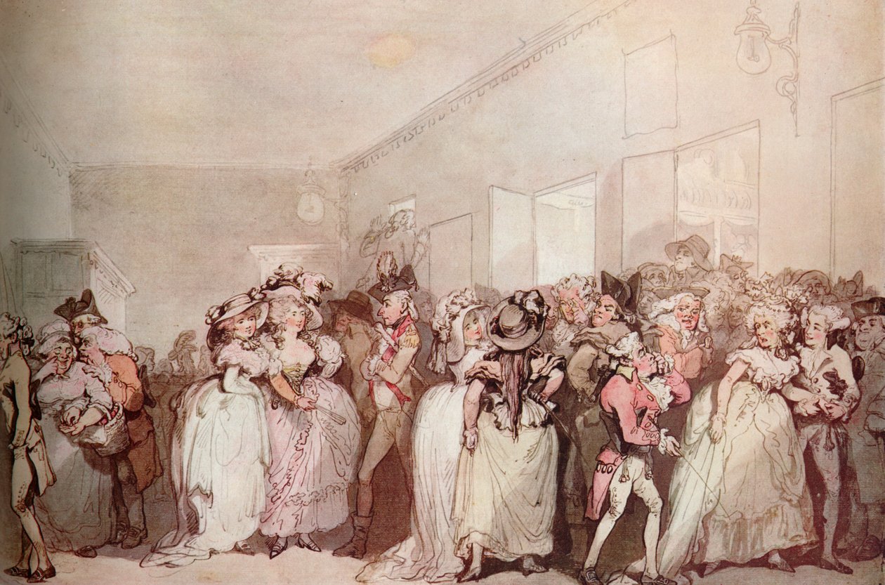 Box Lobby Loungers de 1785, vers 1785 - Thomas Rowlandson