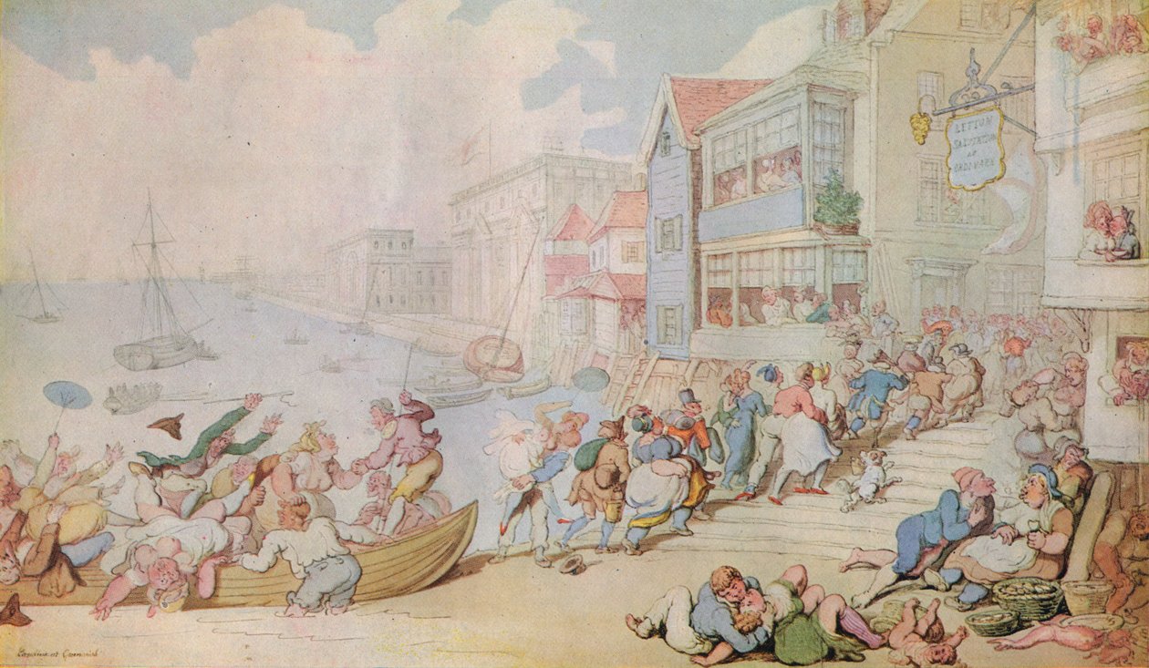 Débarquement à Greenwich, vers 1780 - Thomas Rowlandson