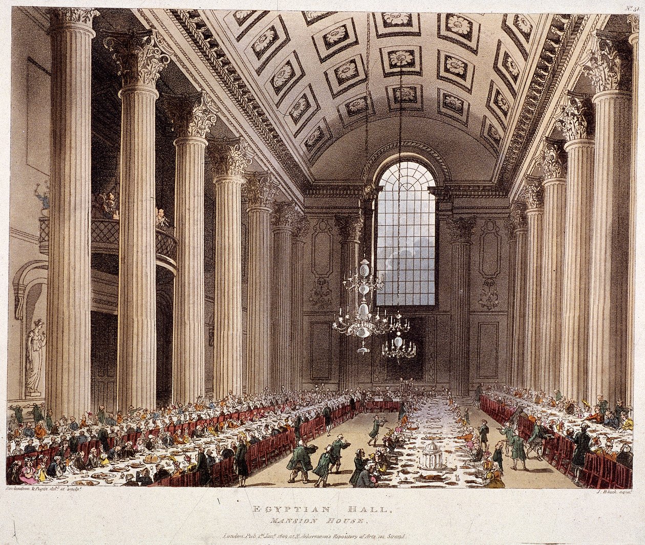 Intérieur de Mansion House, Londres, 1809 - Thomas Rowlandson