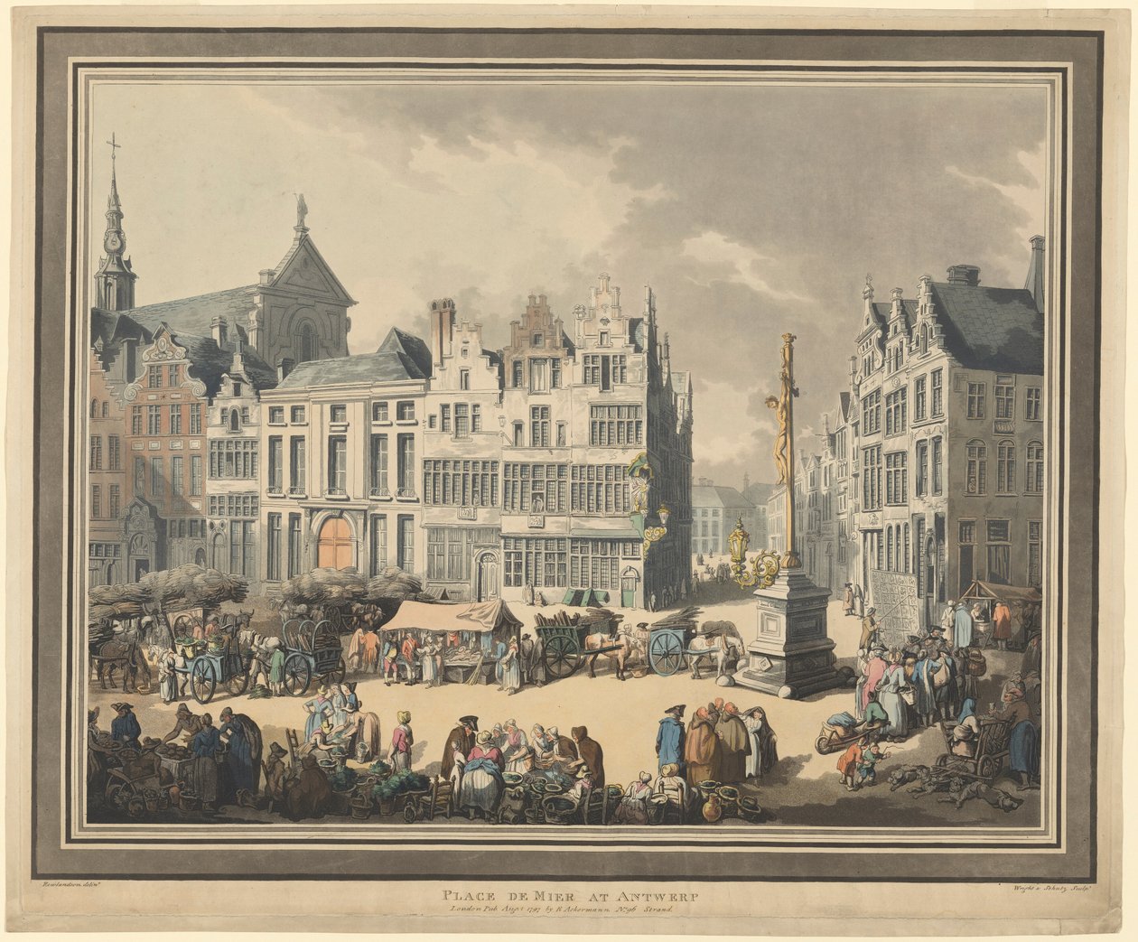 Place de Meir à Anvers - Thomas Rowlandson