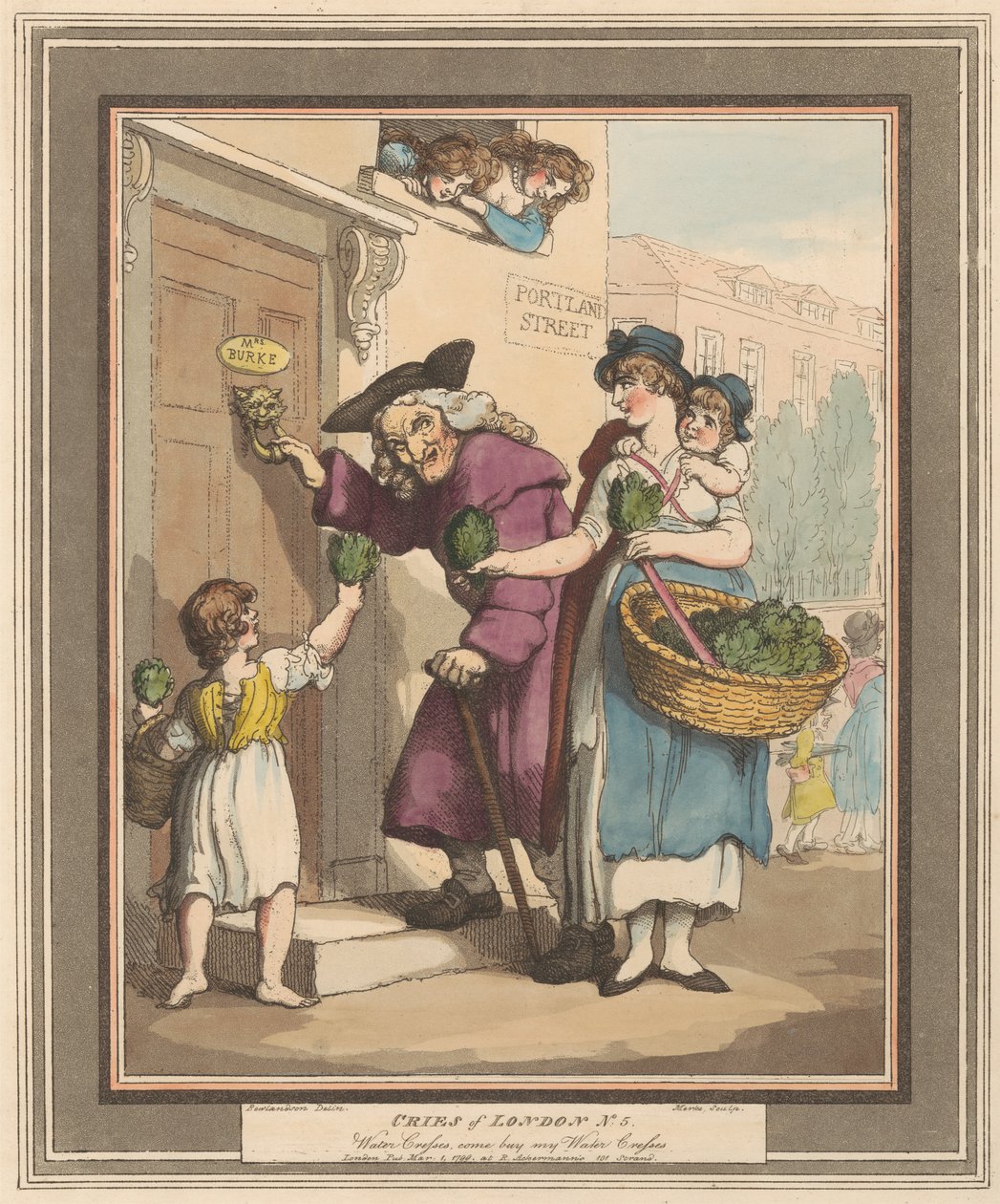 Ensemble de huit (5) : Cris de Londres - Thomas Rowlandson