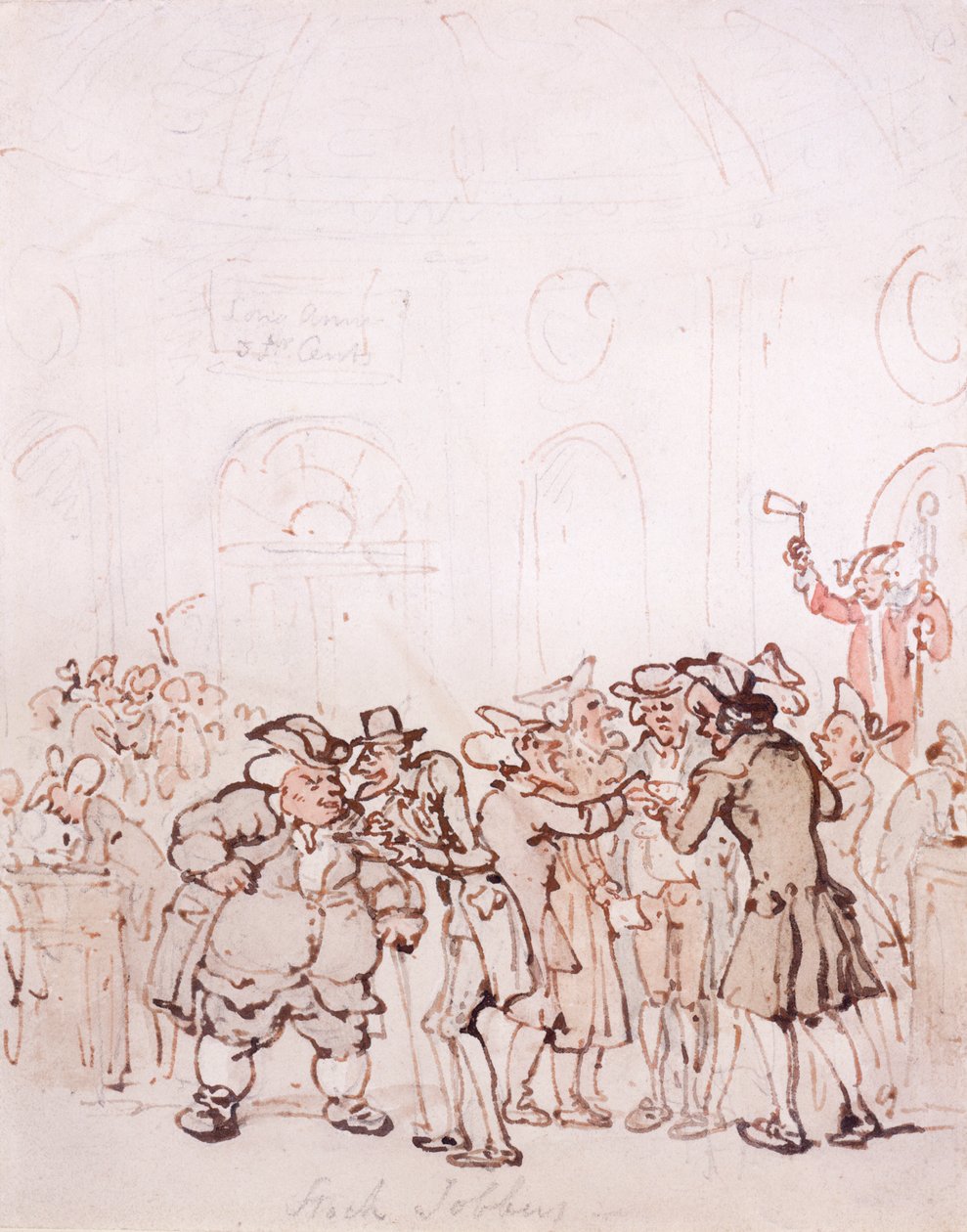 Courtiers en bourse, fin 18ème-début 19ème siècle - Thomas Rowlandson