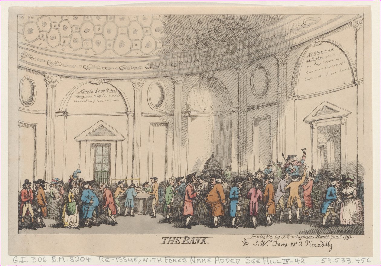 La banque, janvier 1792 - Thomas Rowlandson