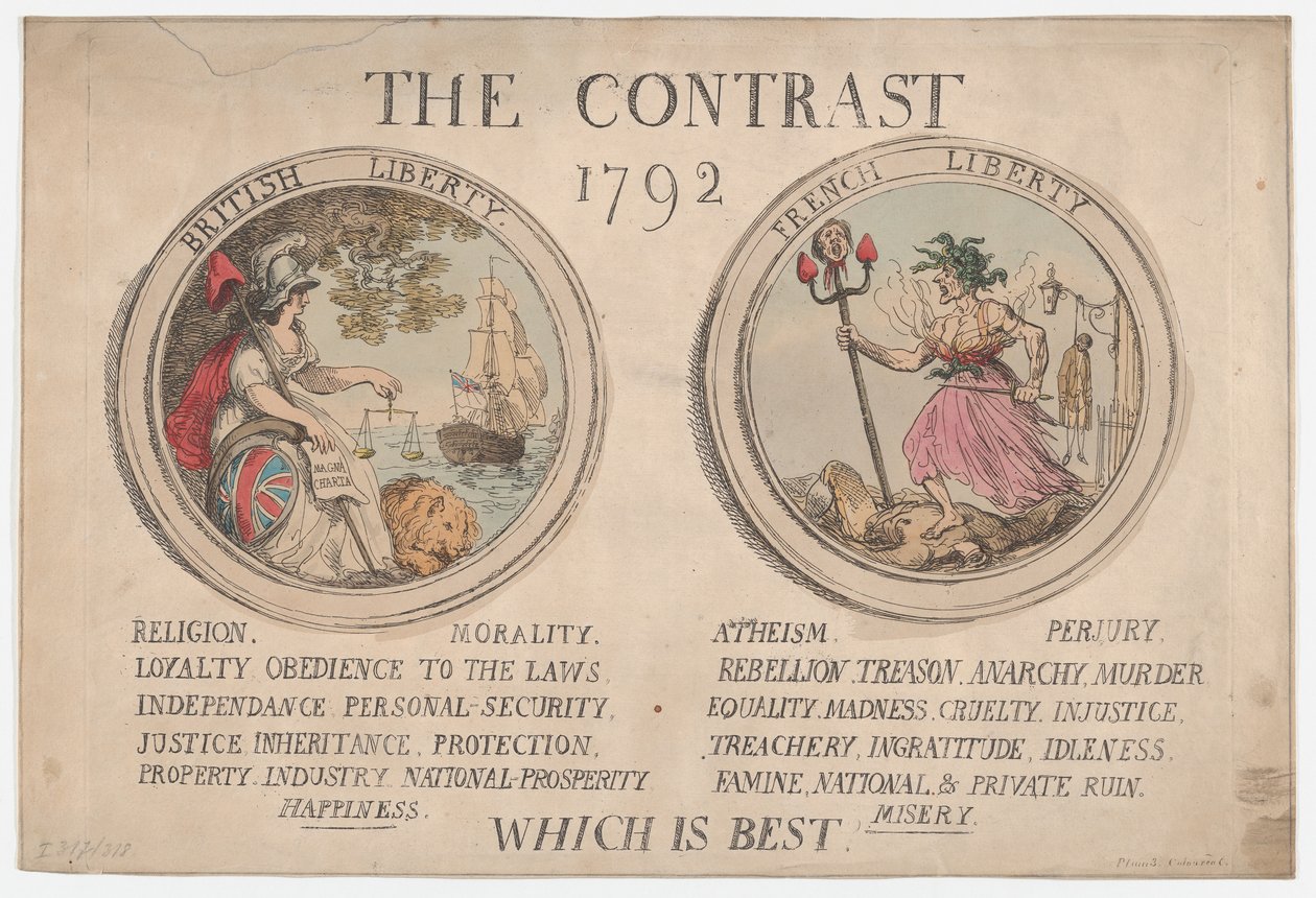 Le contraste, décembre 1792 - Thomas Rowlandson