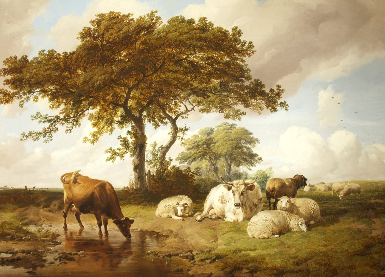 Repos dans les prés - Thomas Sidney Cooper