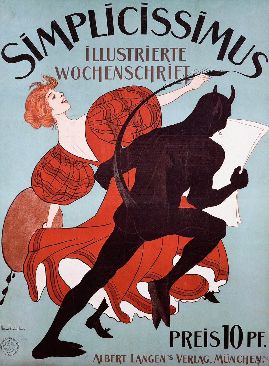 Affiche publicitaire Simplicissimus - Thomas Theodor Heine