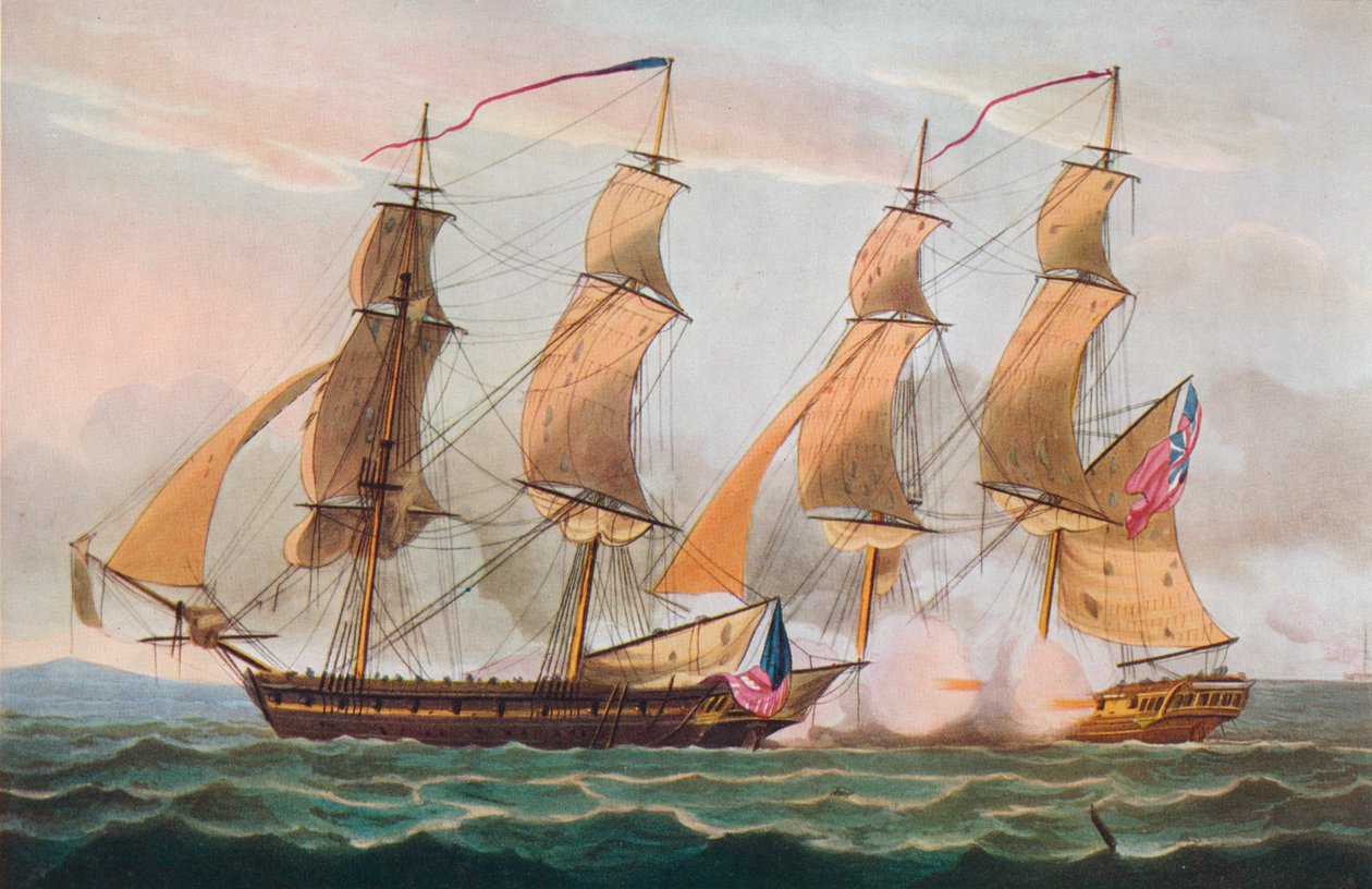 Un duel entre bricks, vers 1817 - Thomas Whitcombe