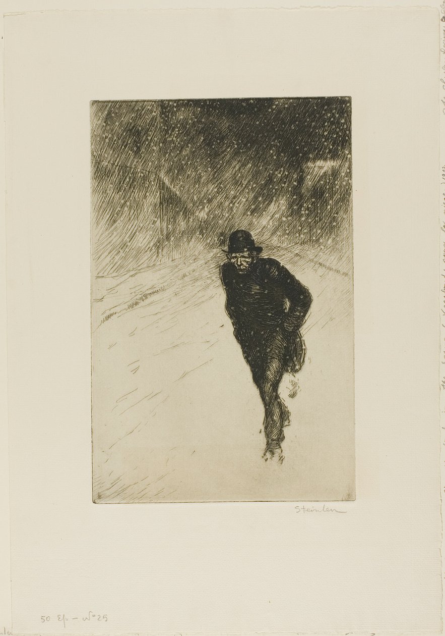 Vagabond dans la neige - Théophile Alexandre Pierre Steinlen