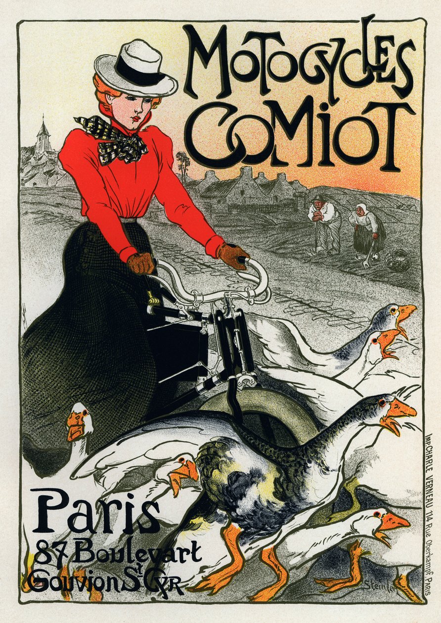 Motocycles Comiot, affiche publicitaire, 1899 - Théophile Alexandre Steinlen