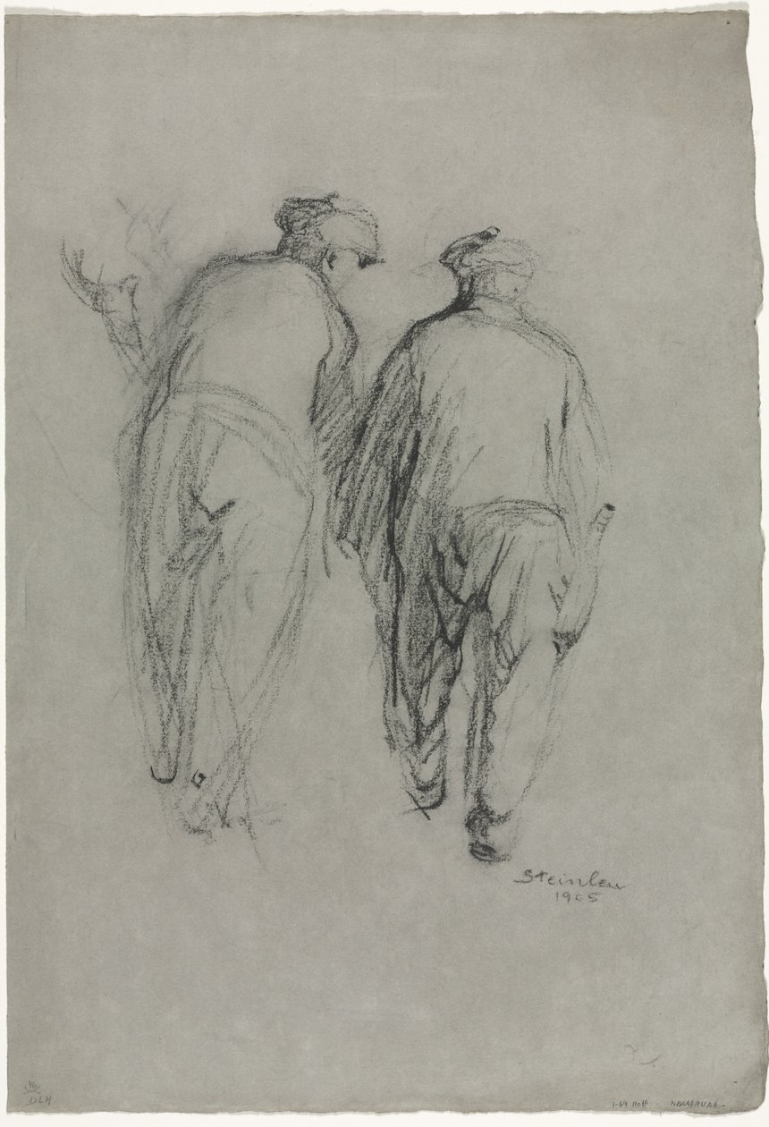 Deux hommes travaillant, vue arrière - Théophile Alexandre Steinlen