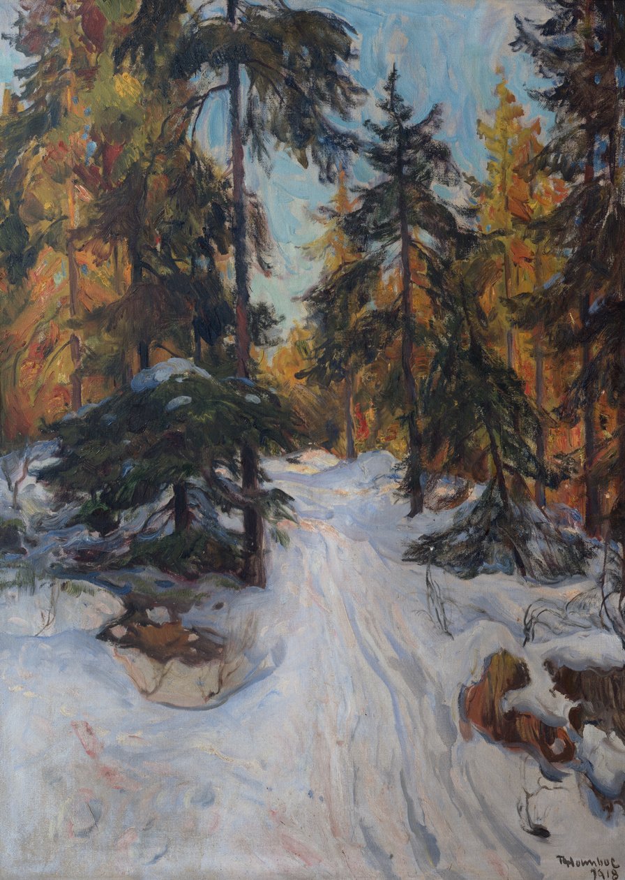 Intérieur de forêt, hiver - Thorolf Holmboe