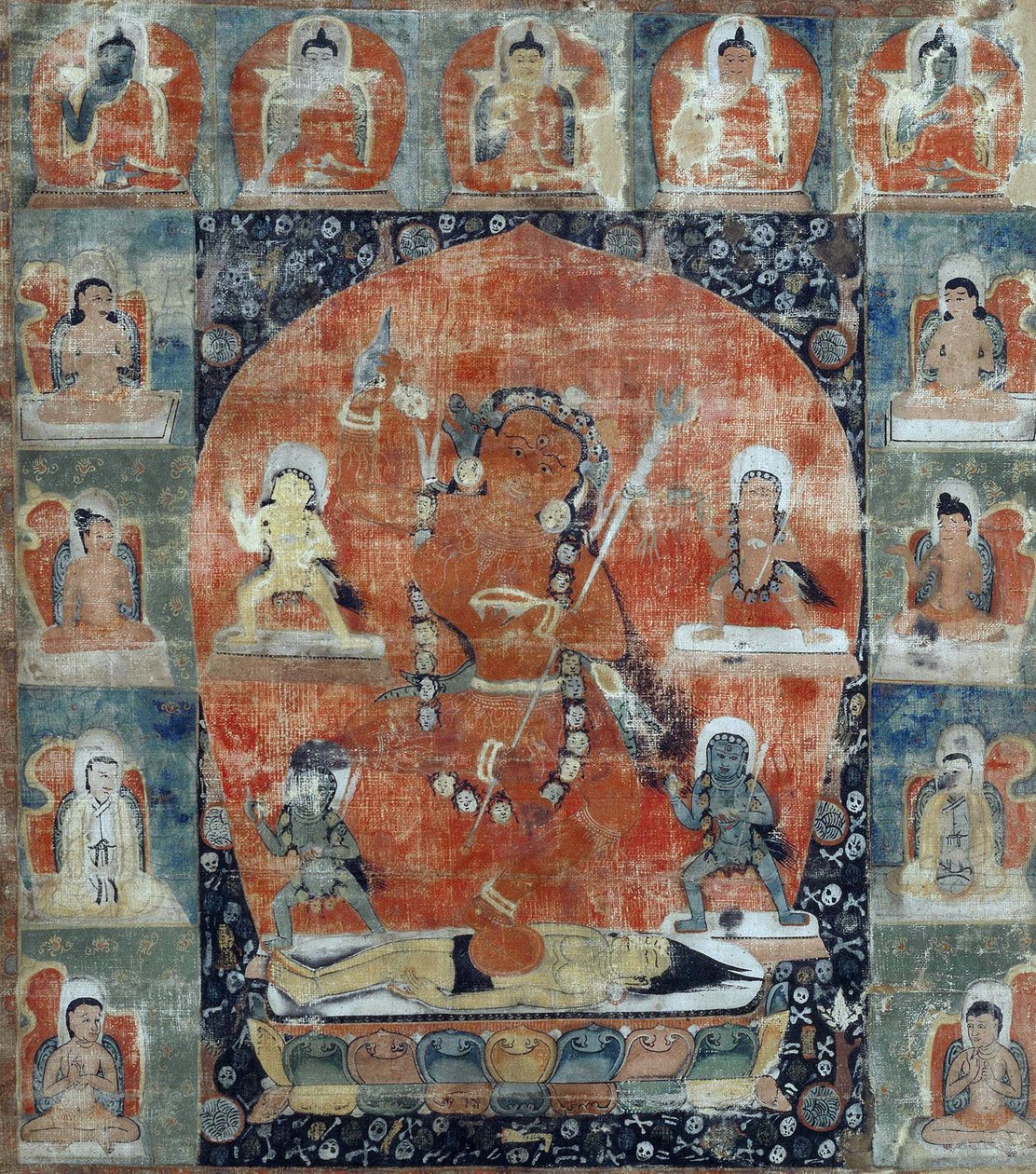 Culture tibétaine : Mandala de Samvara (détail) - Tibetan School