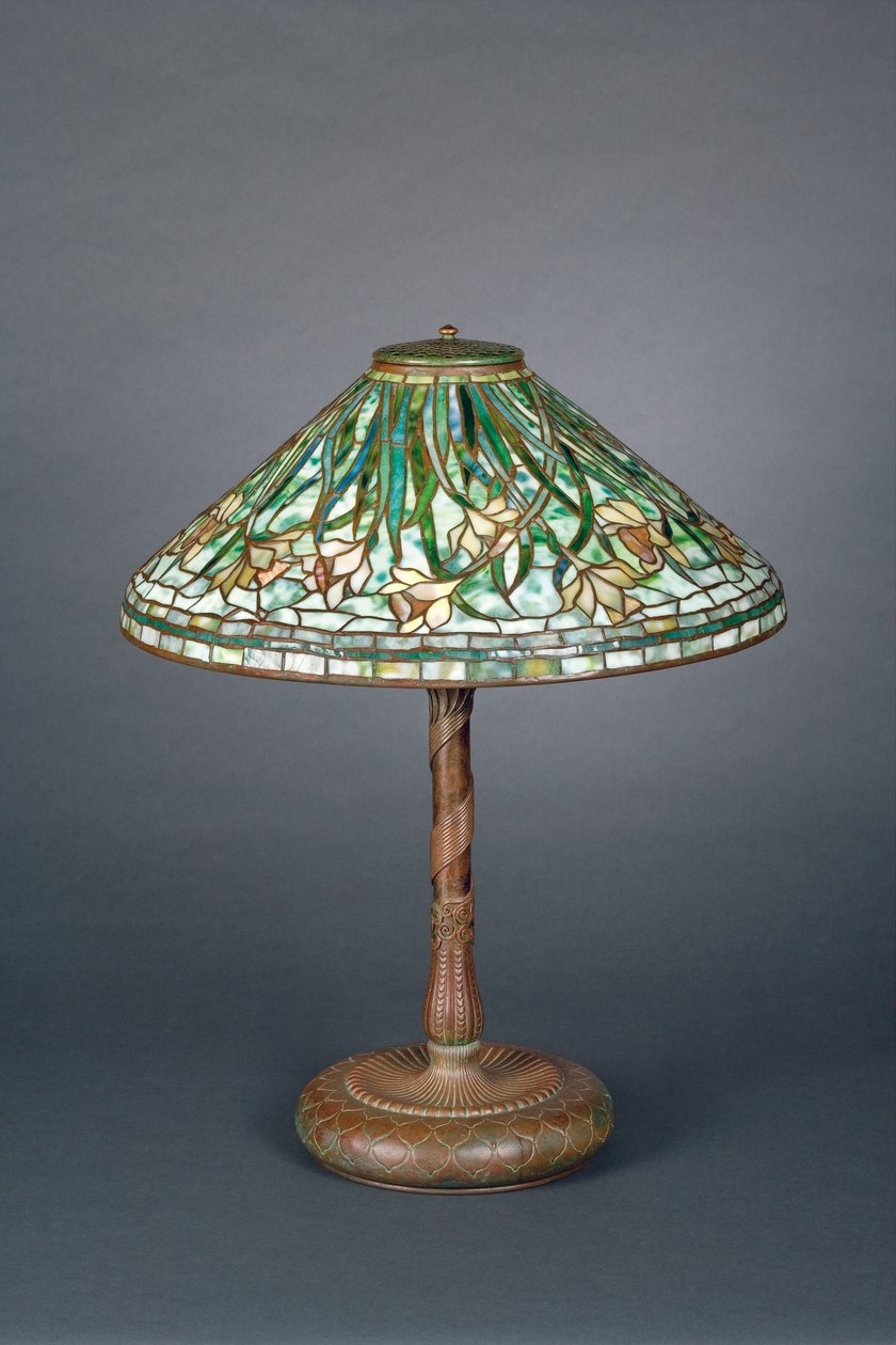 Lampe de table avec abat-jour vert à jonquilles, vers 1898-1905 - Tiffany und Company