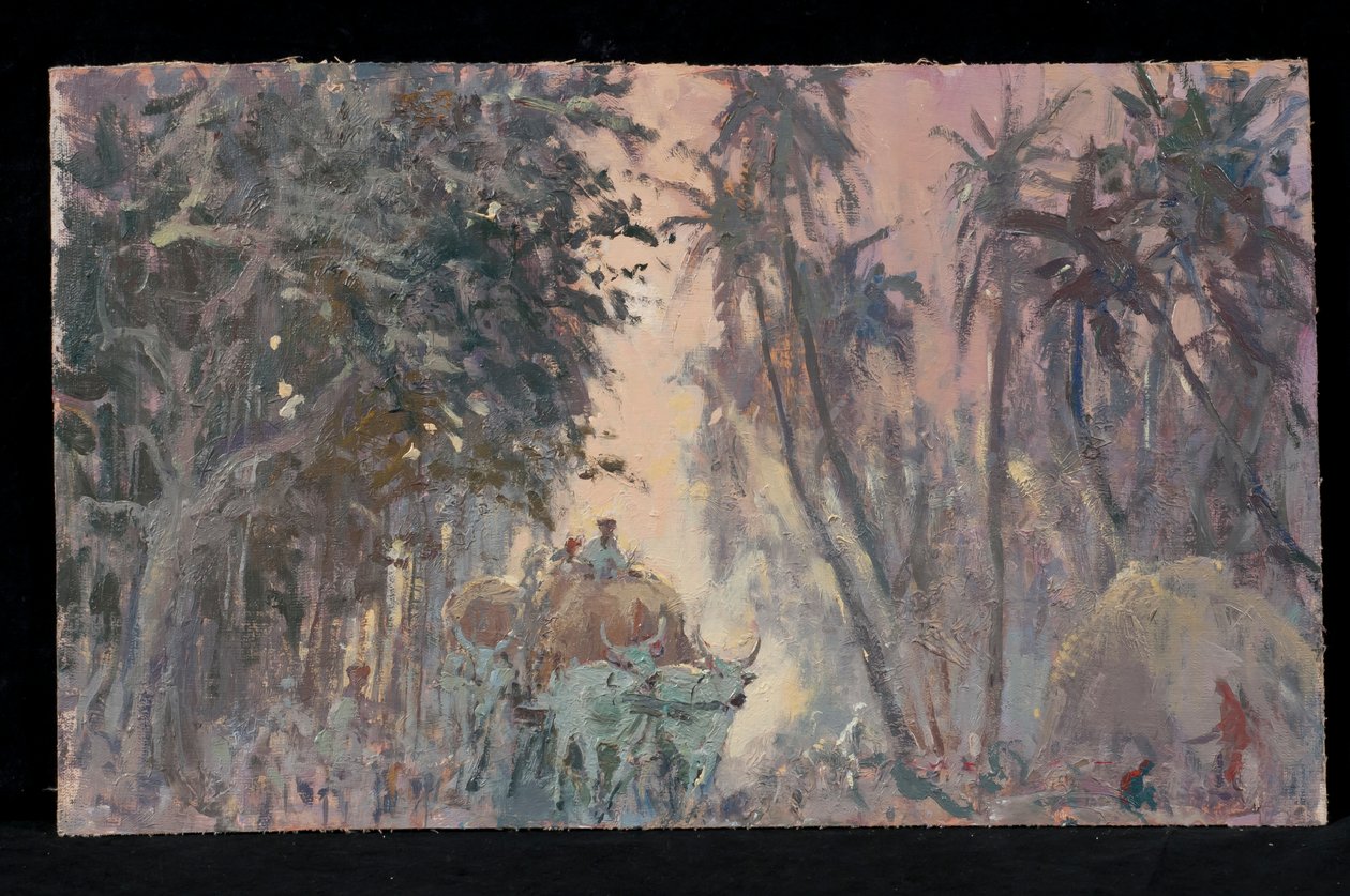 Chariots à bœufs, lumière du soir - Tim Scott Bolton