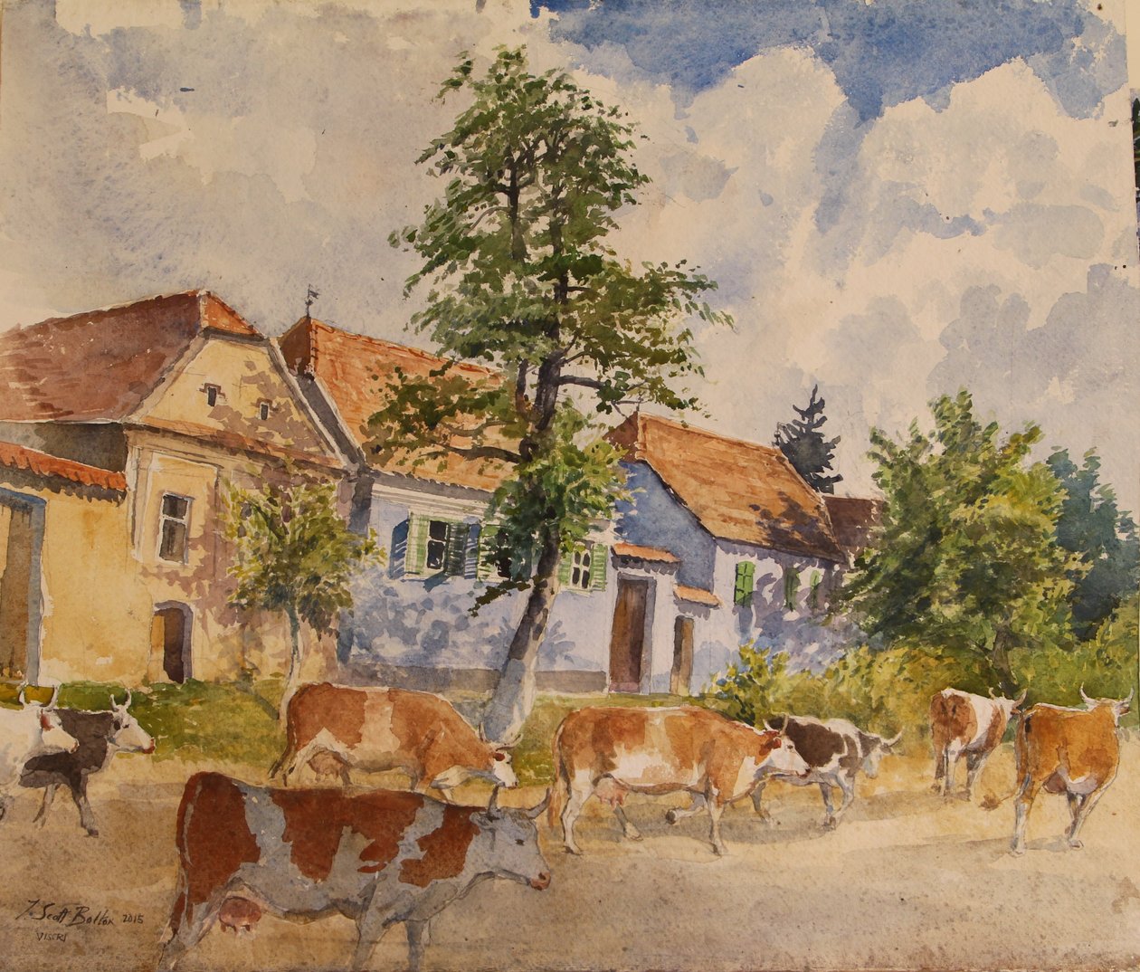 Maison Viscri avec vaches, 2015 - Tim Scott Bolton