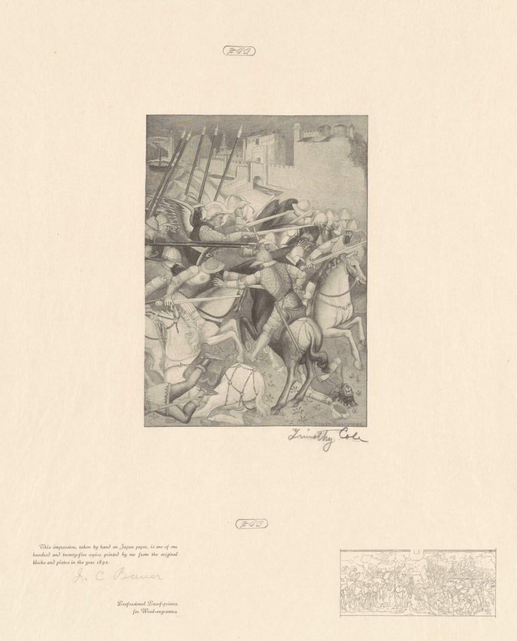 Bataille de Saint Ephesius - Timothy Cole after Spinello Aretino