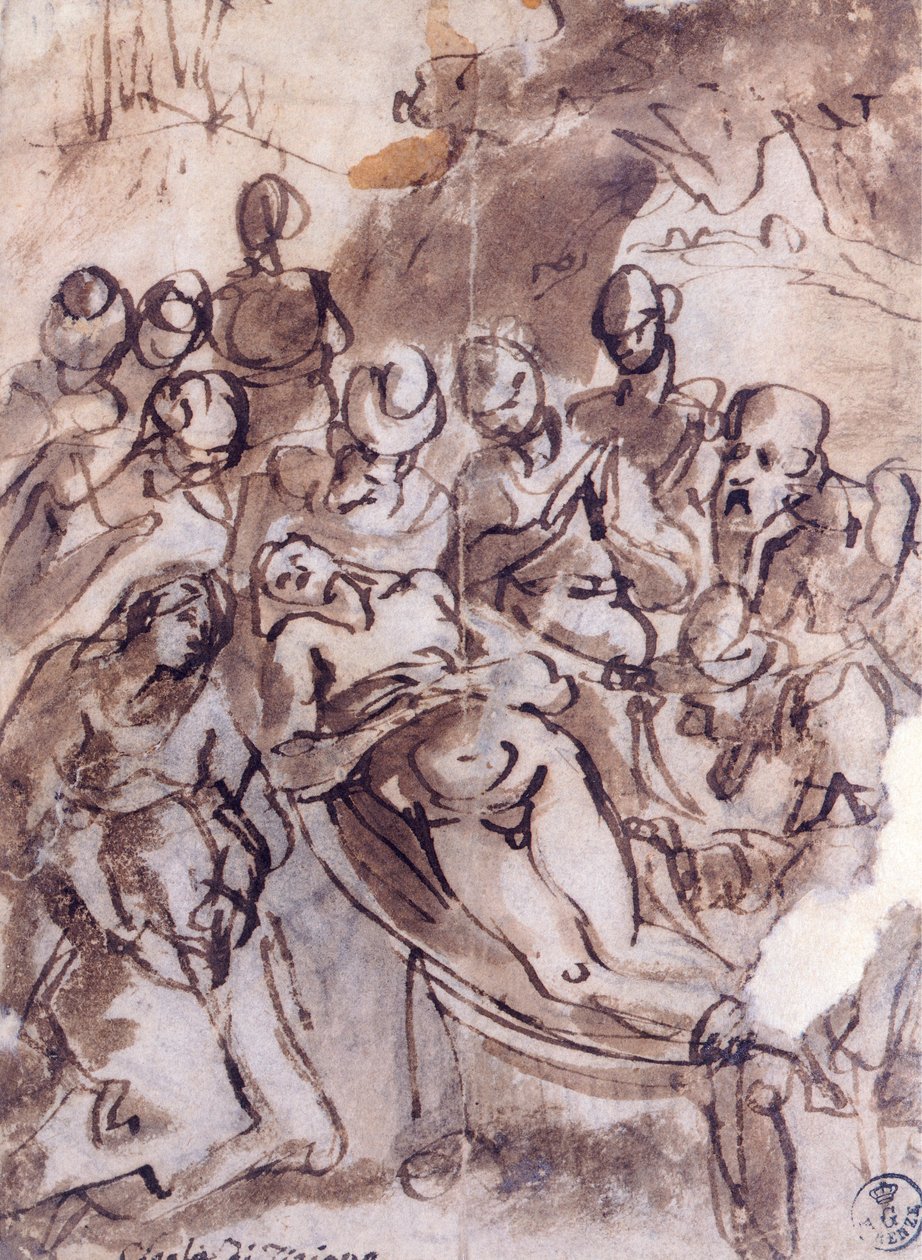Déposition, dessin - Titian (c.1488 1576)