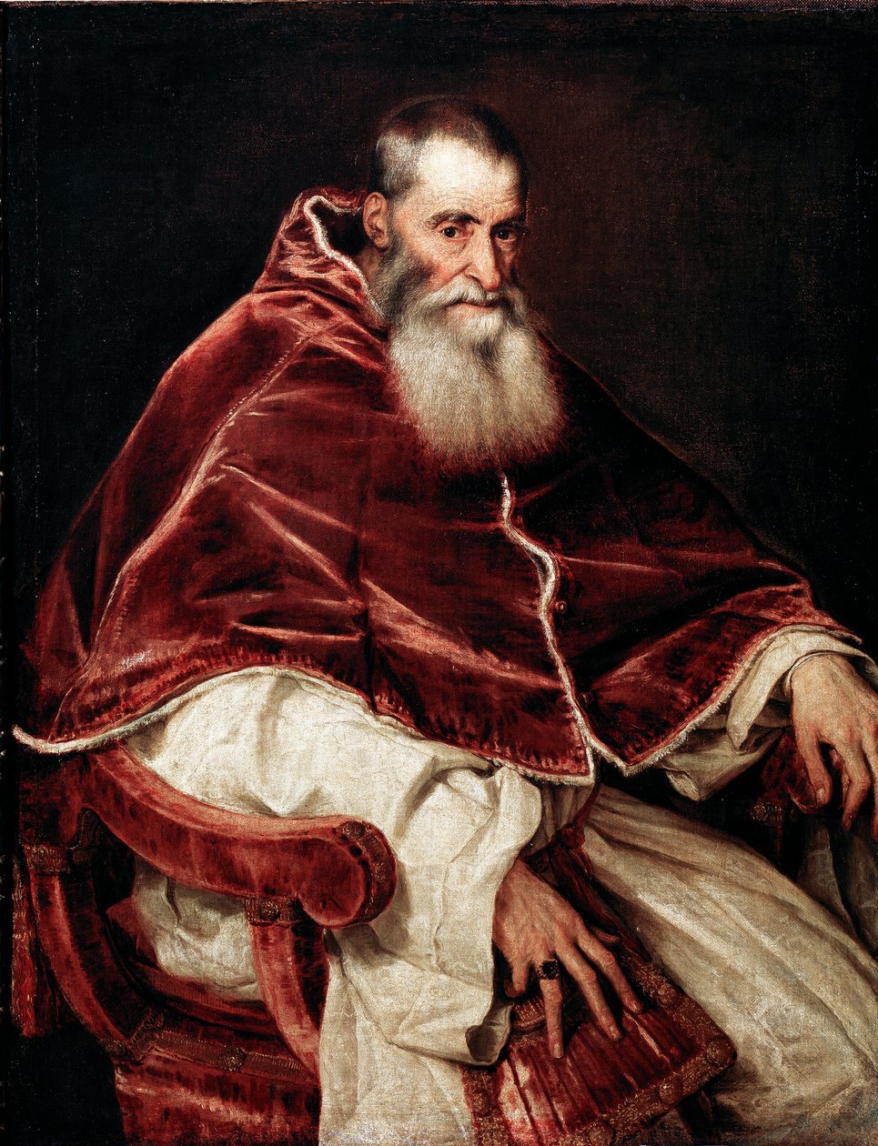 Portrait du Pape Paul III - Tiziano Vecelli